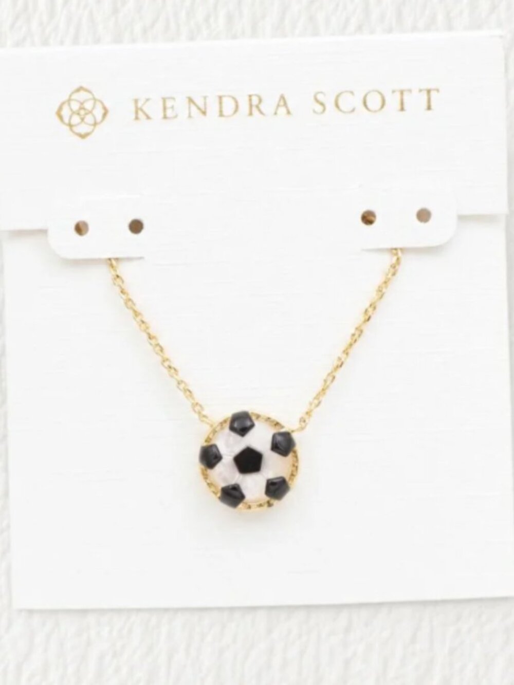 Kendra Scott Soccer Ball Pendant Gold Necklace